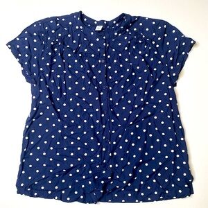 Old Navy Navy Blue Polka Dot Blouse size small women